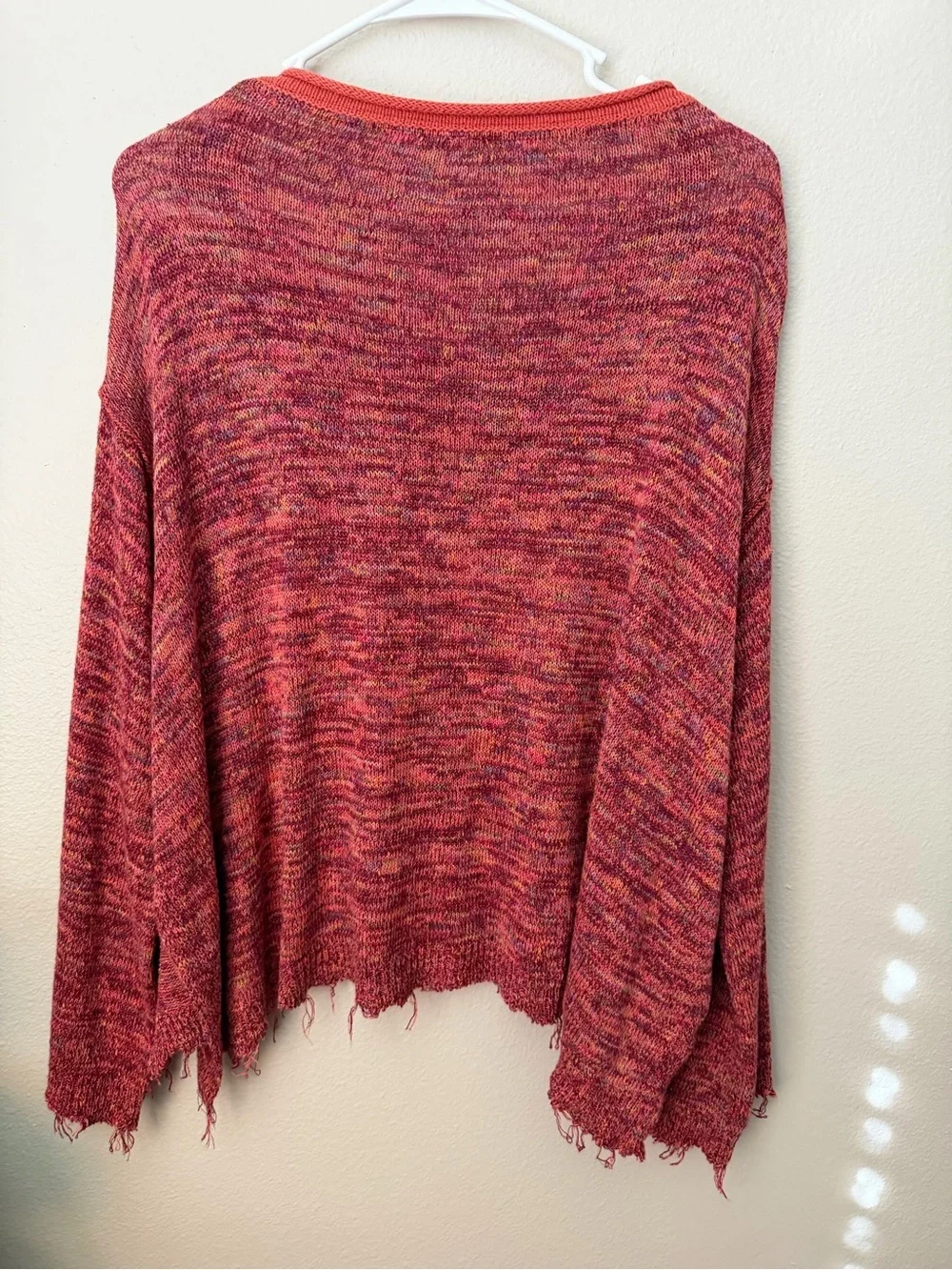 Free people linen blend Prism Spacedye Sweater Women’s XS Oversized Boho Beachy - Picture 5 of 6